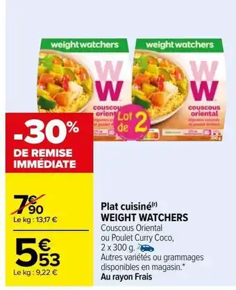 Carrefour Plat cuisiné(r) weight watchers offre