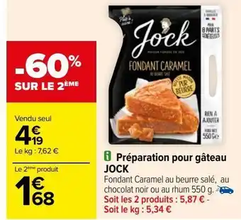 Carrefour Préparation pour gâteau jock offre