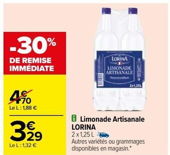 Carrefour Limonade artisanale lorina offre