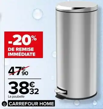 Carrefour Poubelle 30 l à pédale carrefour home offre