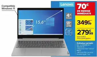 Carrefour Ordinateur portable lenovo offre