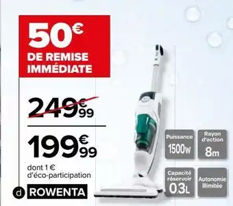 Carrefour Nettoyeur vapeur rowenta offre