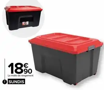 Carrefour Coffre de rangement à roulettes 135 l sundis offre