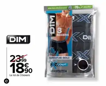 Carrefour Le lot de 3 boxers dim offre