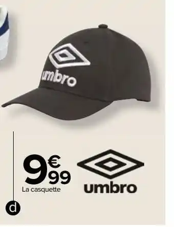 Carrefour La casquette adulte umbro offre