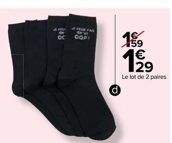 Carrefour Le lot de 2 paires offre