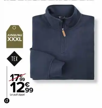 Carrefour Le pull zippé offre