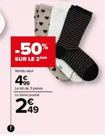 Carrefour Chaussettes offre