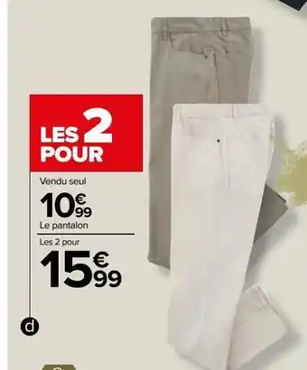 Carrefour Pantalon homme offre