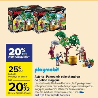 Carrefour Market Astérix : panoramix et le chaudron de potion magique offre
