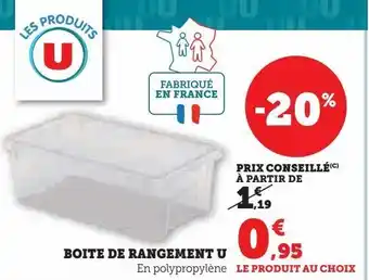 Super U Boîte de rangement u offre