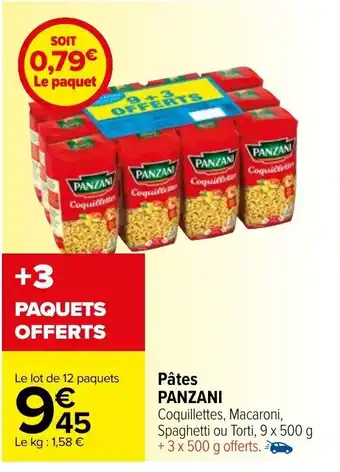 Carrefour Market Pâtes PANZANI offre