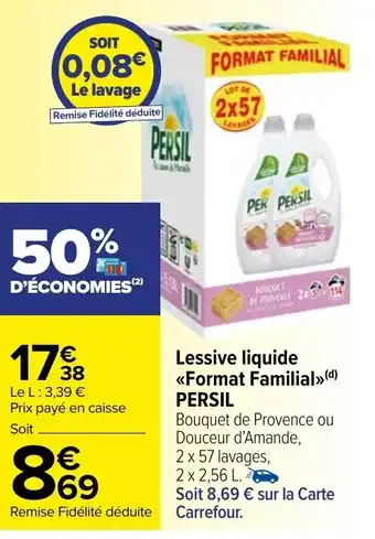 Carrefour Market Lessive liquide format familial PERSIL offre