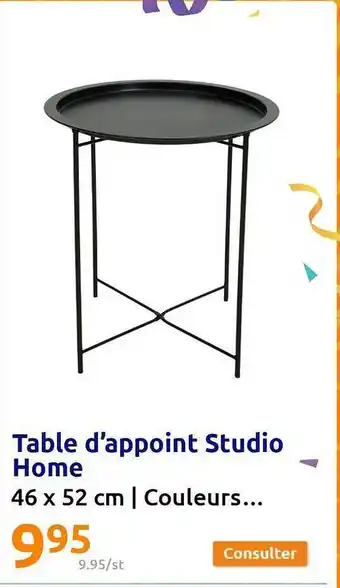 Action Table d'appoint studio home offre