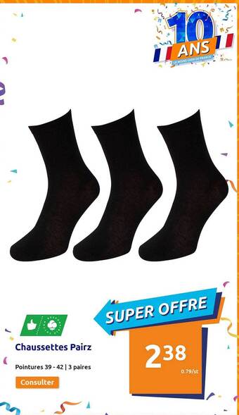 Action Chaussettes pairz offre