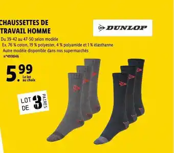 Dunlop chaussettes de travail homme