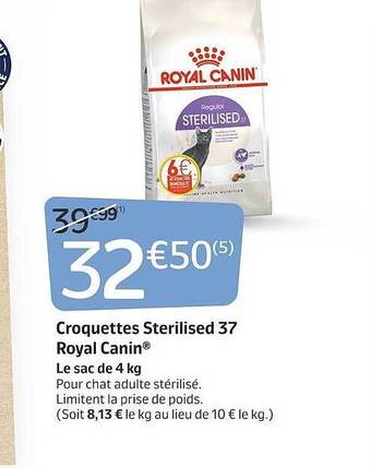 Jardiland Croquettes sterilised 37 royal canin offre