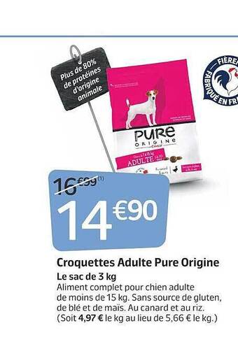Jardiland Croquettes adulte pure origine offre