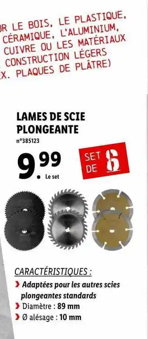 Lidl Lames de scie plongeante offre