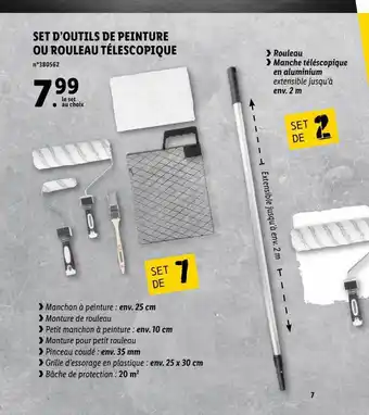 Lidl Set d'outils de peinture ou rouleau télescopique offre