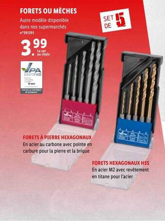 Lidl Forets ou mèches offre