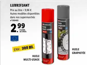 Lidl Lubrifiant parkside offre