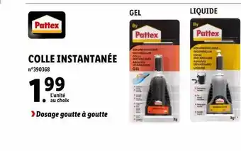Lidl Colle instantanée pattex offre