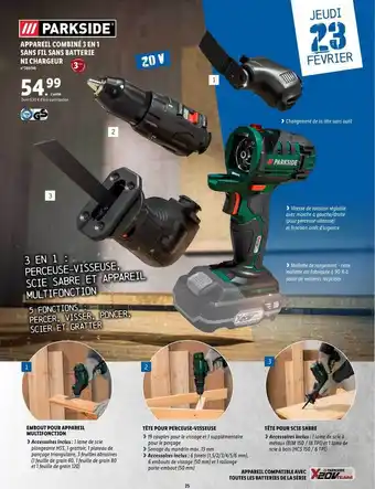 Lidl Appareil combiné 3 en 1 sans fil sans batterie ni chargeur offre