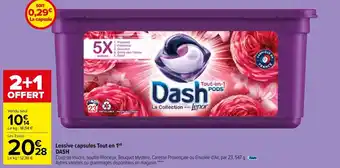 Carrefour Market Lessive capsules tout en 1 DASH offre