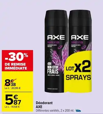 Carrefour Market Déodorant AXE offre