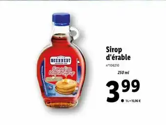 Lidl Sirop d'érable offre