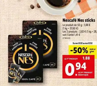Lidl Nescafé nes sticks offre
