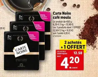 Lidl Carte noire café moulu offre