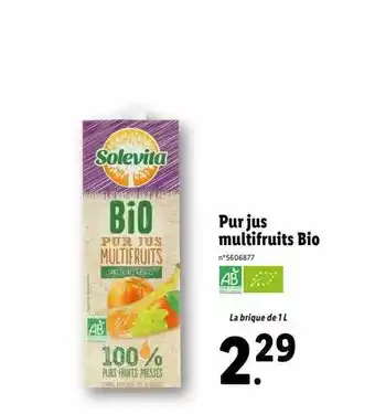 Lidl Pur jus multifruits bio offre
