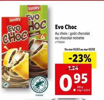 Lidl Evo choc sondey offre