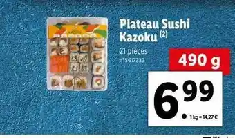 Lidl Plateau sushi kazoku offre