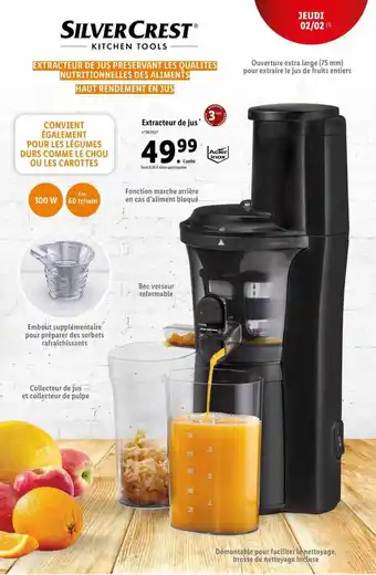 Lidl Silvercrest extracteur de jus offre