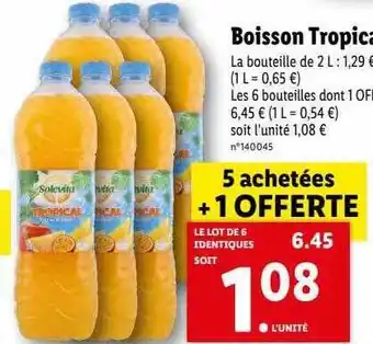 Lidl Boisson tropical solevita offre