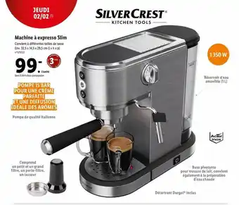 Lidl Silvercrest machine à expresso slim offre