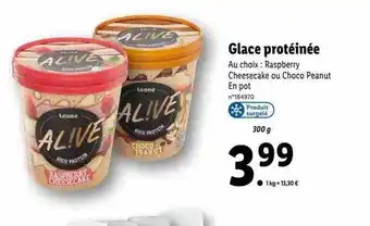 Glace protéinée alive