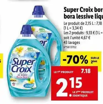 Lidl Super croix bora bora lessive liquide offre