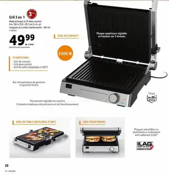 Lidl Grill 3 en 1 offre