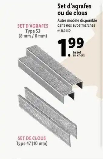 Lidl Set d'agrafes ou de clous offre