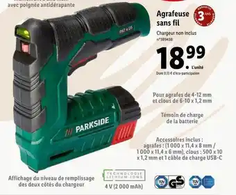 Lidl Agrafeuse sans fil offre