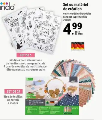 Lidl Crelando set ou matériel de création offre