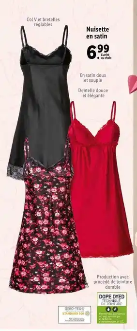 Lidl Nuisette en satin offre