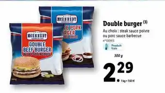 Lidl Mcennedy double burger offre