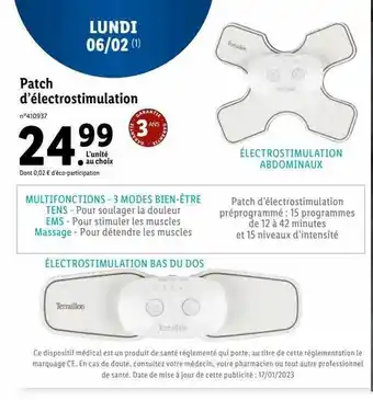 Lidl Patch d'électrostimulation offre