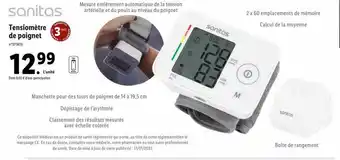 Lidl Sanitas tensiomètre de poignet offre