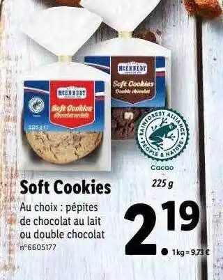 Lidl Soft cookies mcennedy offre